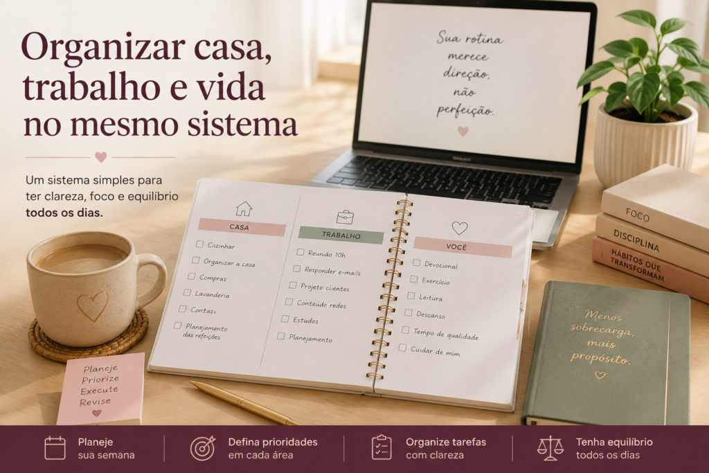 Como organizar casa, trabalho e vida pessoal no mesmo sistema